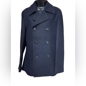 Find double breasted jacket.